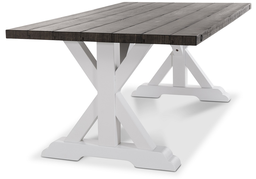 Provence matbord 180 cm - Vit / Brun