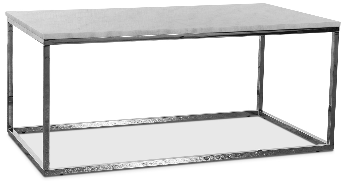 Accent salontafel 110 - Wit marmer / Chroom onderstel Accent salontafel 110 - Wit marmer / Chroom onderstel