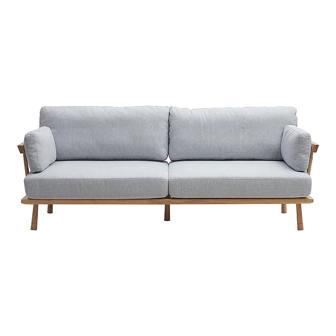 Emma 3-sits soffa - Ek/Ljusgr