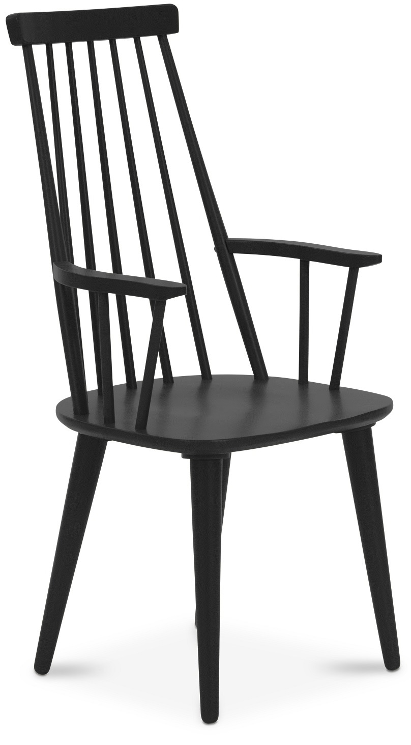 Dalsland zwarte rieten stoel met hoge rugleuning + Stoel kussen