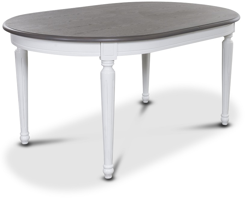 Alexandra ovalt matbord 105-155 cm - Vit/gr� vintage