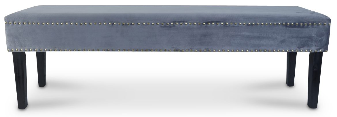 London s�ngb�nk med nitar - Gr� sammet