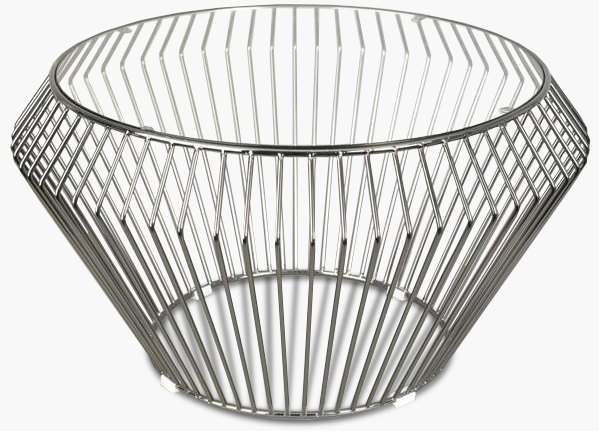 Dubai runt soffbord �58 cm - Krom/Glas