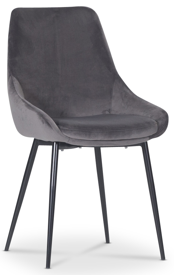 Stoel in grijs fluweel