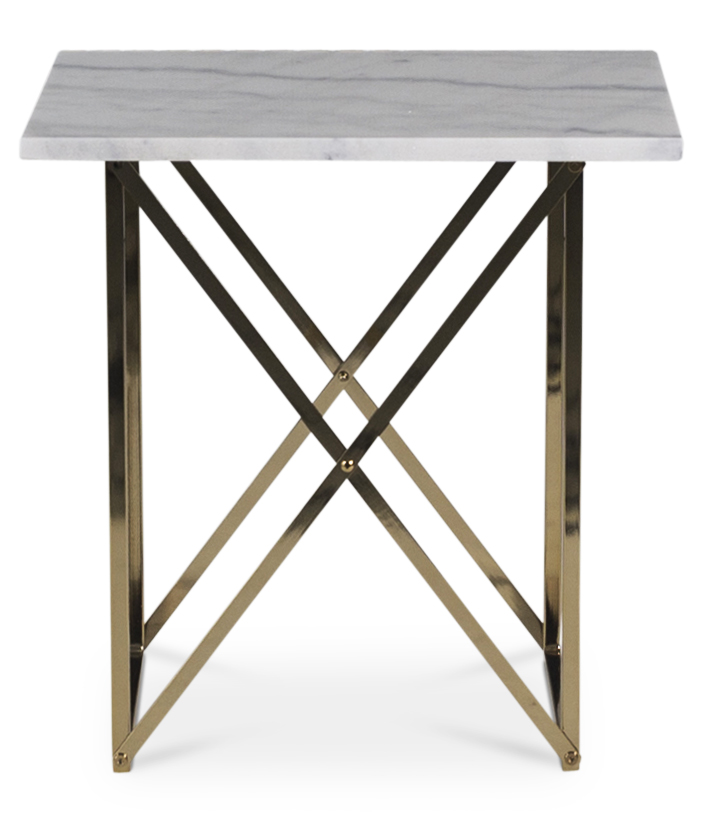 Paladium Lampbord 55 x 55 cm - M�ssing / Ljus marmor