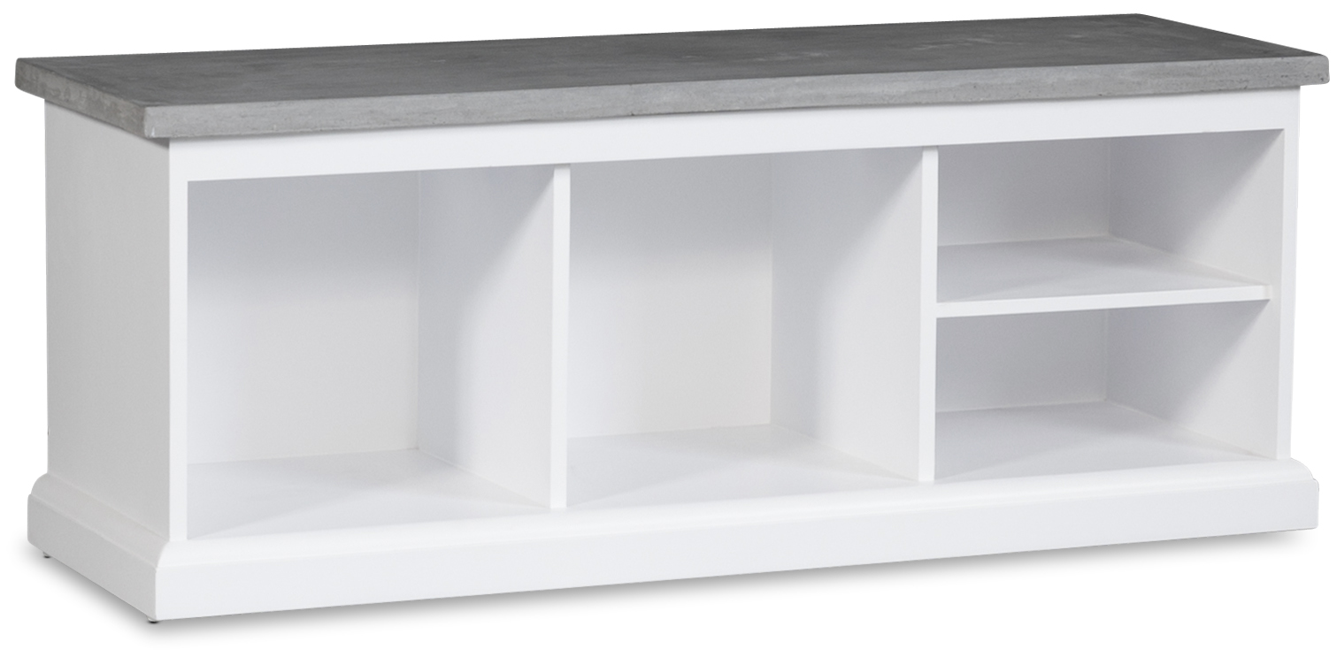 Hugo witte bank met cement