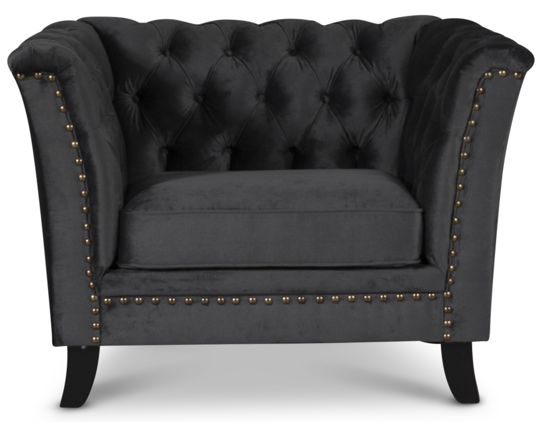 Chesterfield Liverpool f�t�lj - Antracitgr� sammet