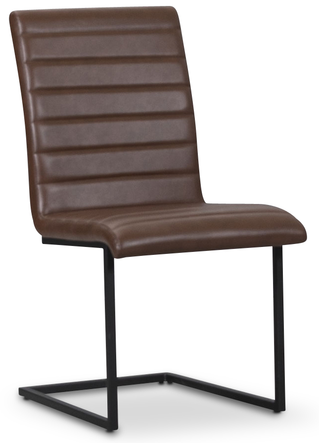 Lazio stol svart metall - Brun PU