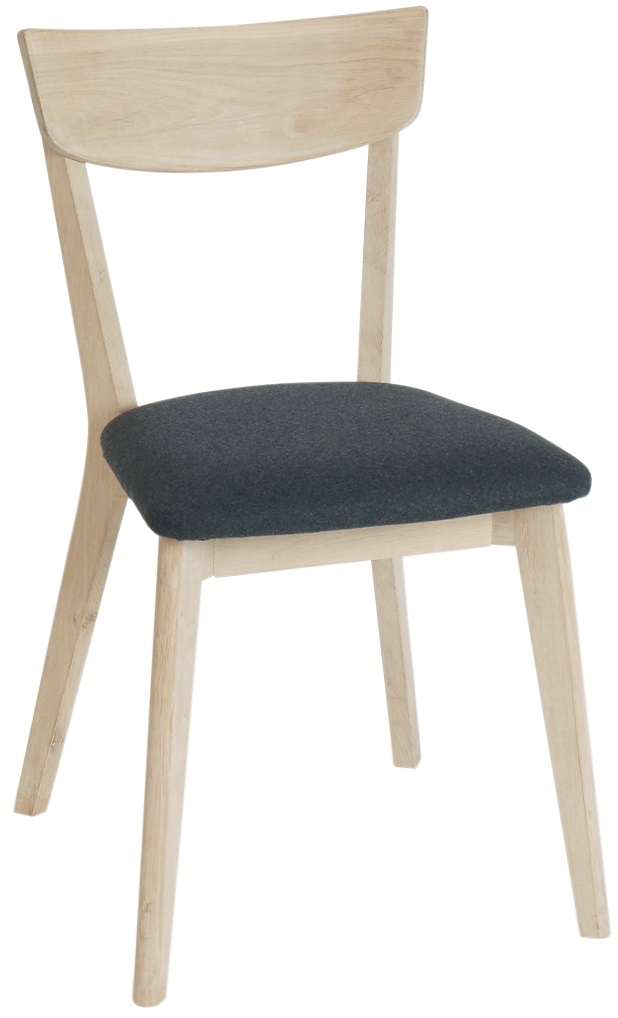 Kelly matstol - Whitewash / Grå filt Kelly matstol - Whitewash / Grå filt