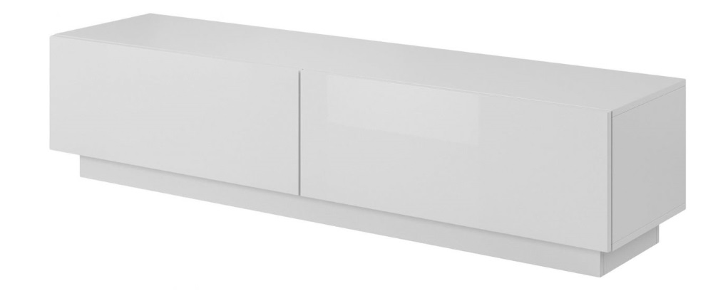 TV-b�nk med sockel Adiam - Vit H�gglans