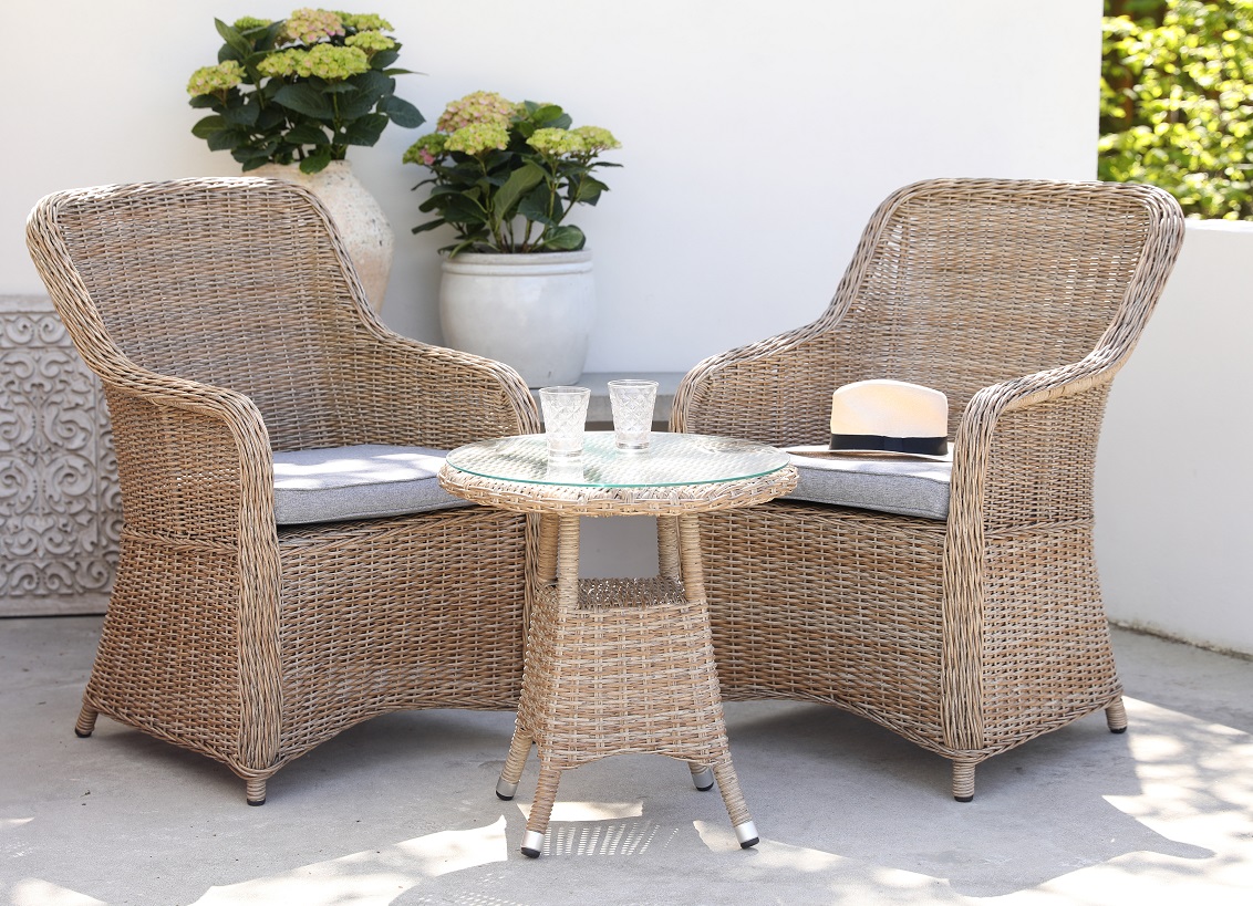 Lotus utemöbelset med sidobord - Natur Lotus utemöbelset med sidobord - Natur