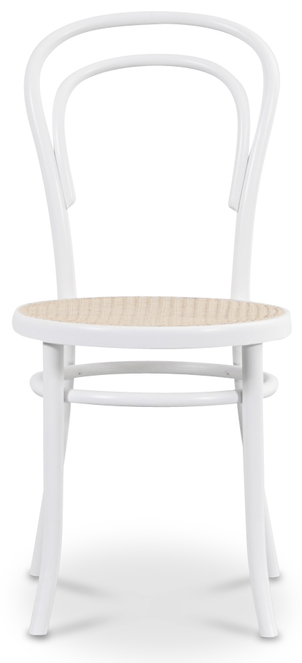 No 14 vit stol med rottingsits + M�beltassar