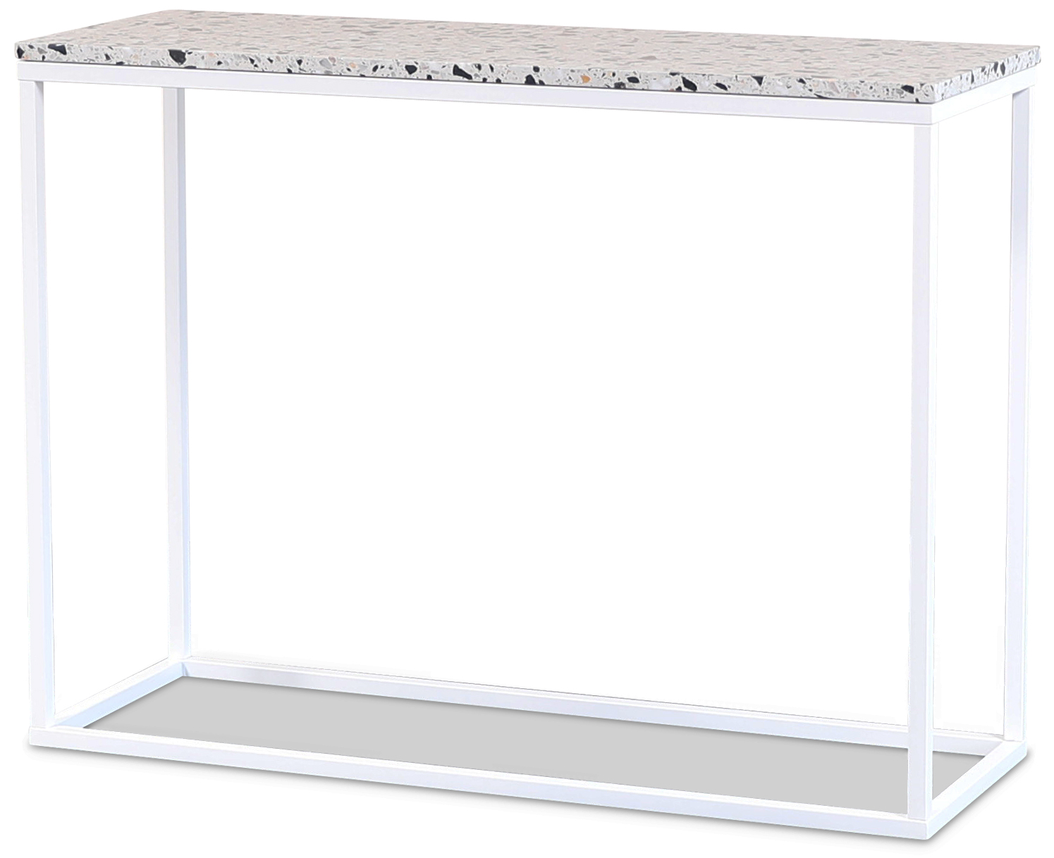 Terrazzo consoletafel 100 x 35 cm - Cosmos Terrazzo & wit onderstel
