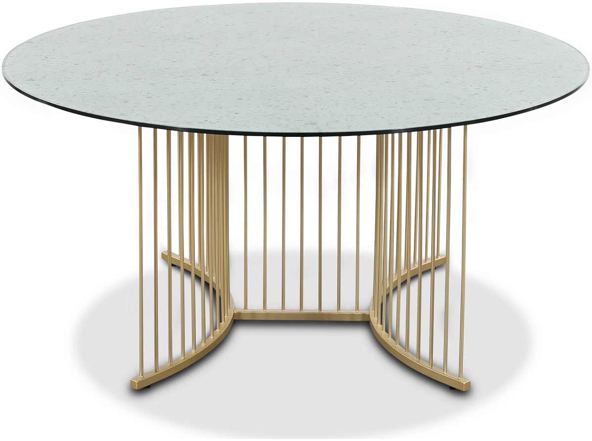 Tiffany Falcon soffbord �100 cm - M�ssing / Terrazzo glasskiva