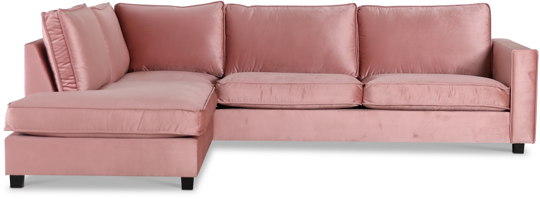 Brandy Loungesoffa �ppetavslut v�nster - Dusty pink (Sammet)