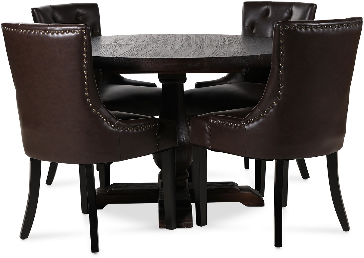 Lamier matgrupp Bord med 4 st Tuva stolar i brun PU + 3.00 x M�beltassar