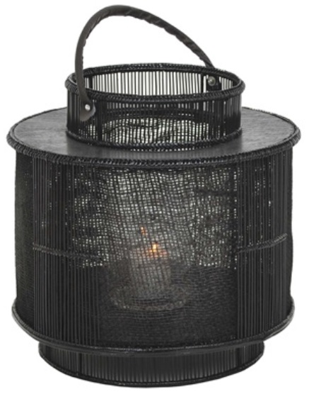 Royal lantaarn kaars lantaarn - Leren handvat / Zwart