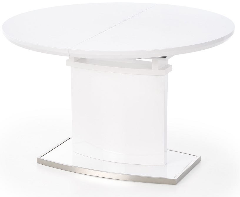 Metro uitschuifbare eettafel 120-160 cm - Wit hoogglans / Chroom Metro uitschuifbare eettafel 120-160 cm - Wit hoogglans / Chroom