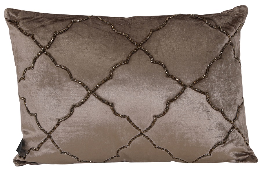 Konvalj prydnadskudde avlång - Brun (Viscose) / Paljetter Konvalj prydnadskudde avlång - Brun (Viscose) / Paljetter