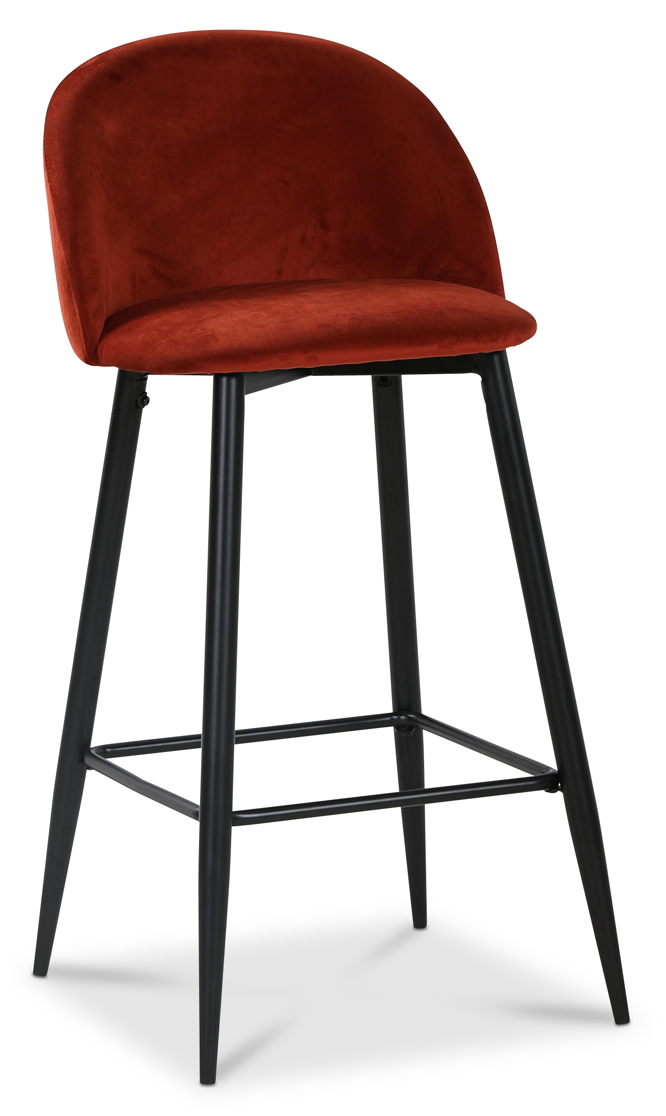 Giovani Velvet barstol - Roströd sammet / Svarta ben Giovani Velvet barstol - Roströd sammet / Svarta ben