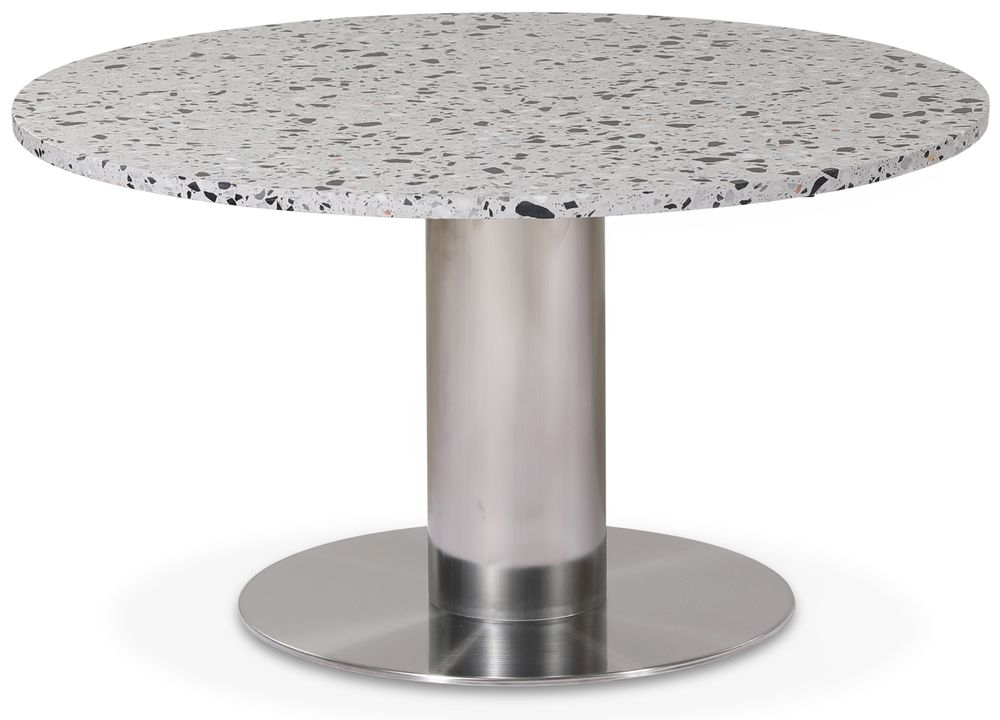 Next 85 ronde salontafel - Geborsteld staal / terrazzo (Cosmos)