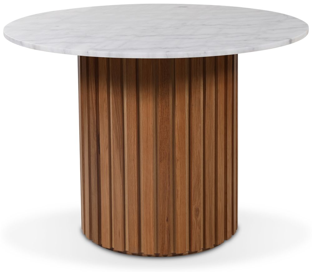 Matisse ronde eettafel in marmer �105 cm - Eiken/wit marmer
