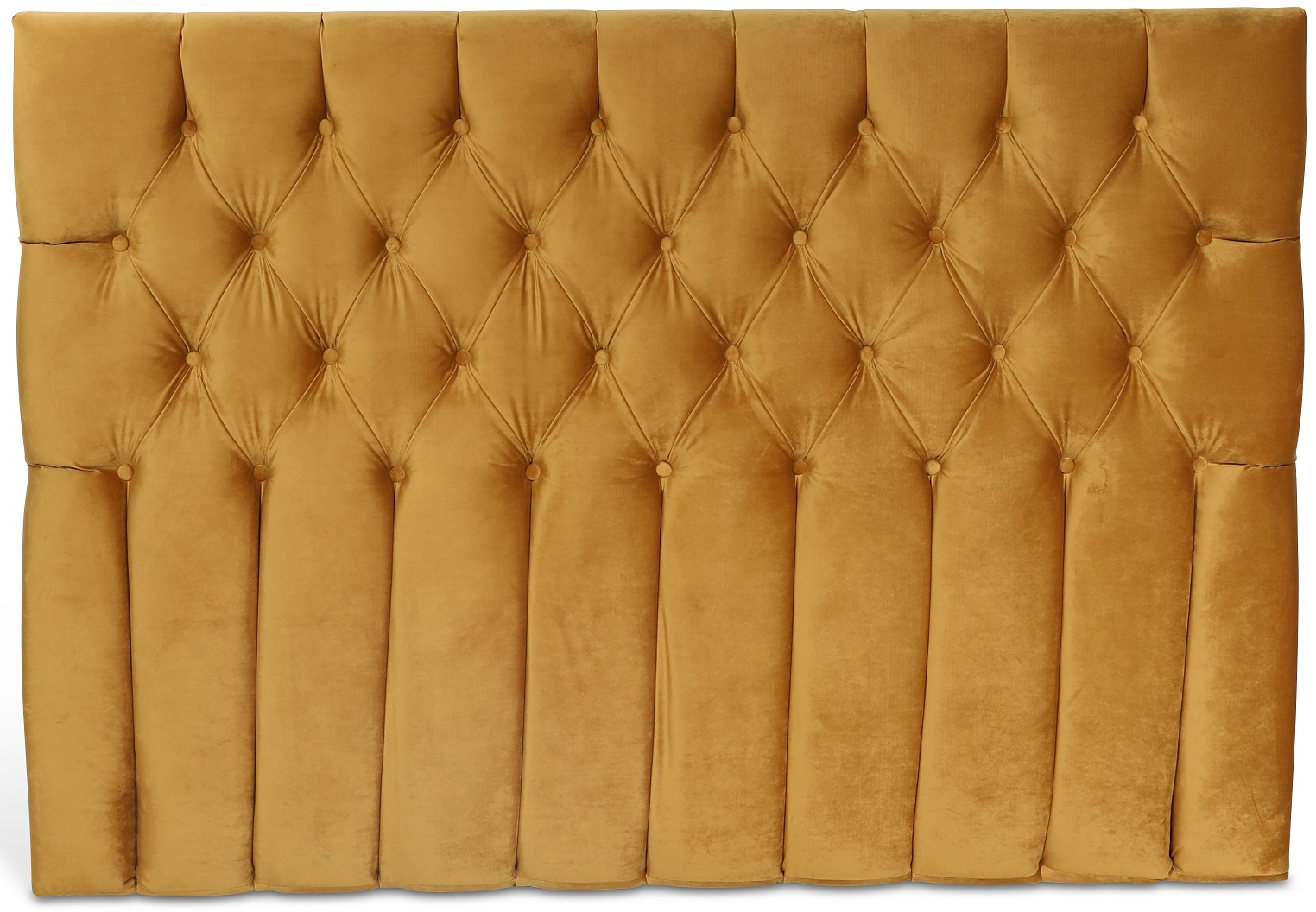 Presley hoofdeinde met knopen (goud fluweel) - Elke breedte