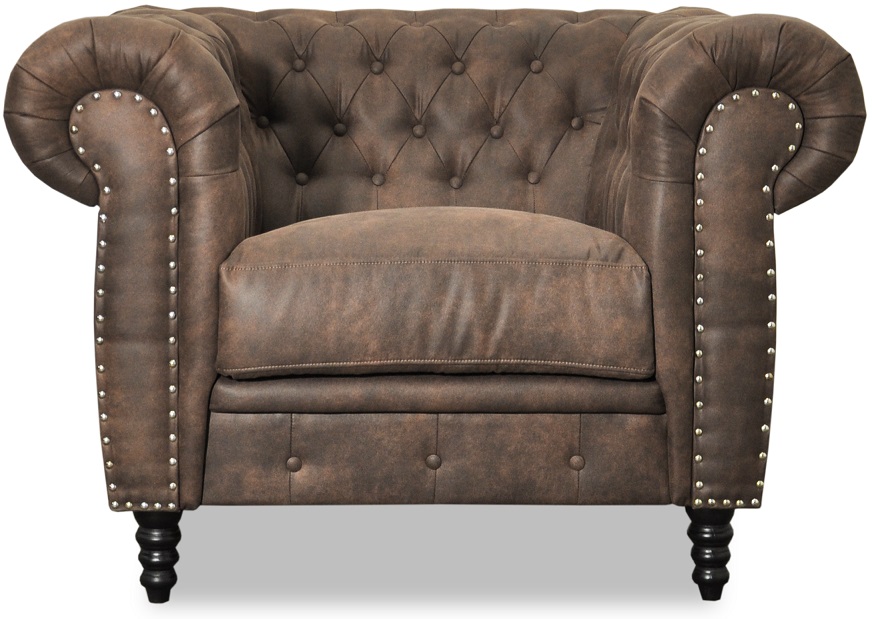Ashford chesterfield fåtölj - Brunt ecoläder Ashford chesterfield fåtölj - Brunt ecoläder