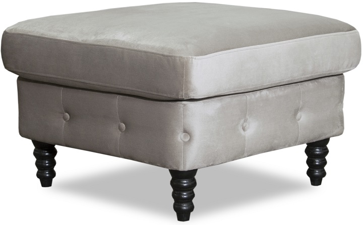 Ashford chesterfield fotpall - Gr�beige sammet