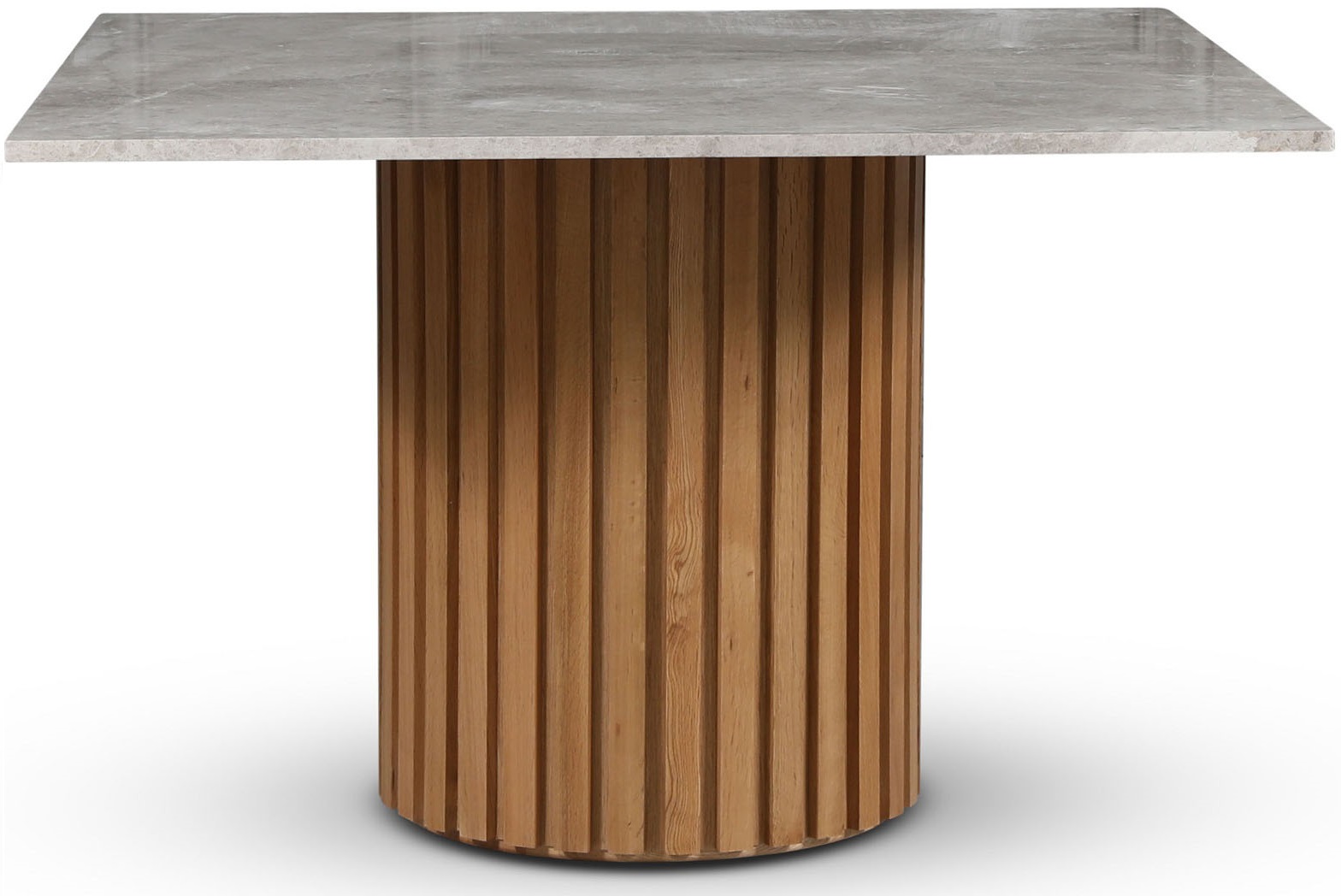 Sumo eettafel in marmer 120x120 cm - Geolied eiken / grijsbeige marmer