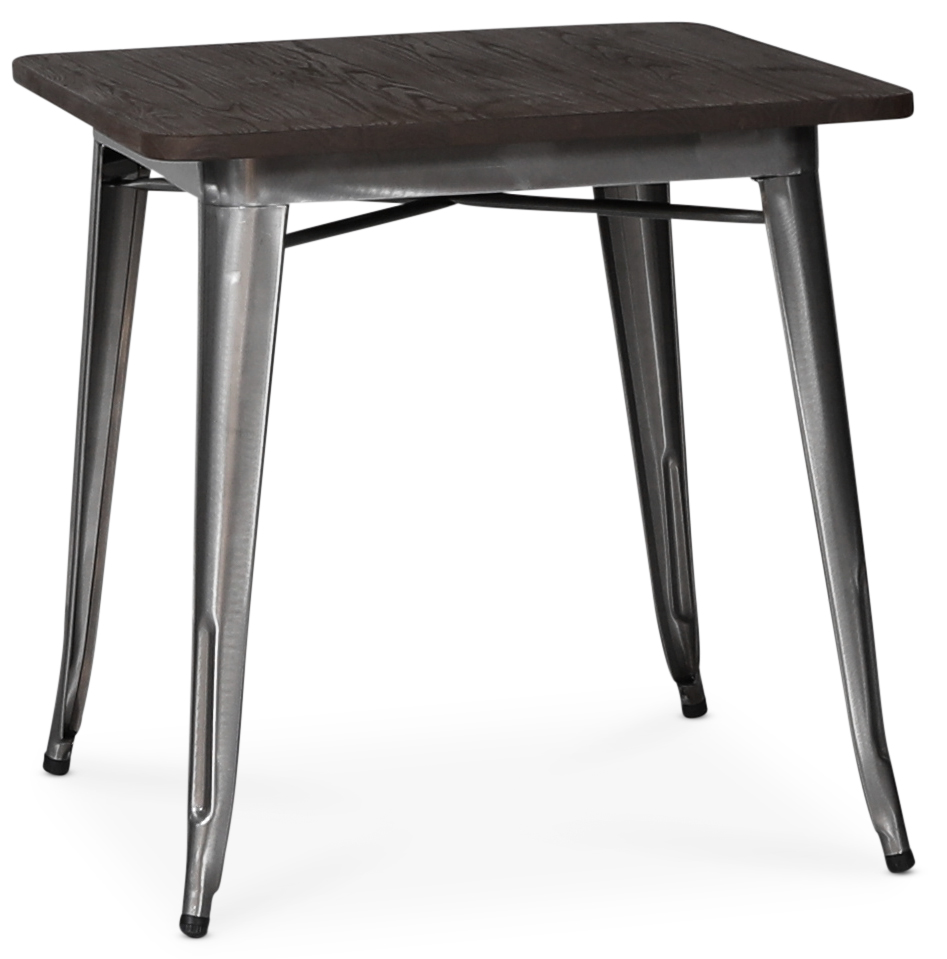 France metallbord 75 x 75 cm - Galvaniserat / Brunt tr�