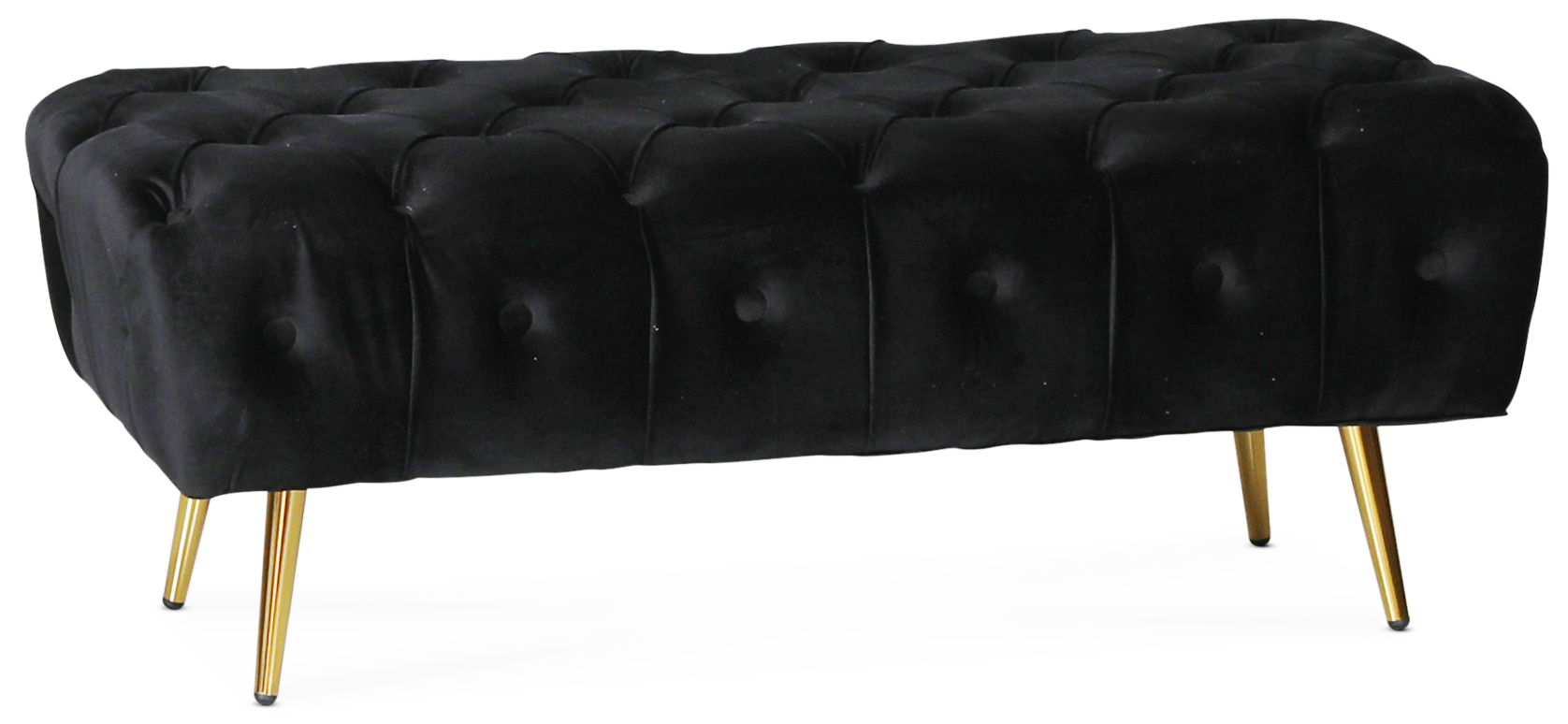 Kingsley fotpall - Svart sammet / Mässing Kingsley fotpall - Svart sammet / Mässing