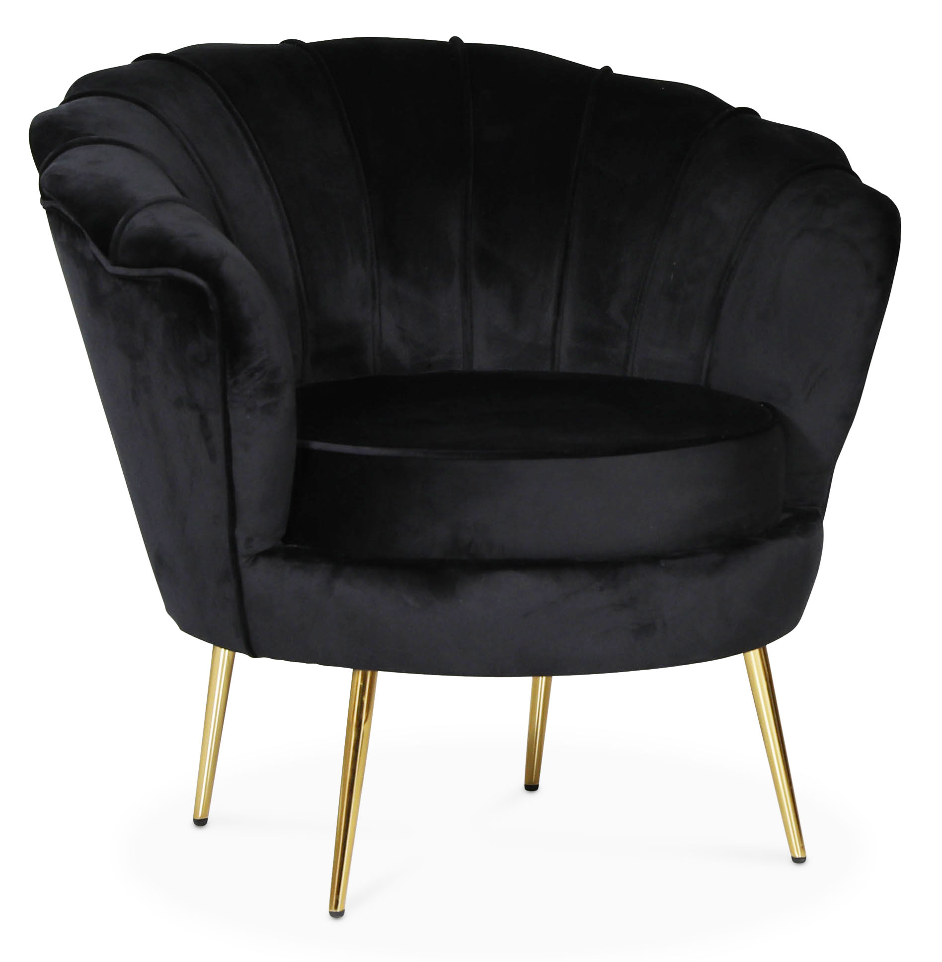 Kingsley fåtölj - Svart sammet / Mässing Kingsley fåtölj - Svart sammet / Mässing