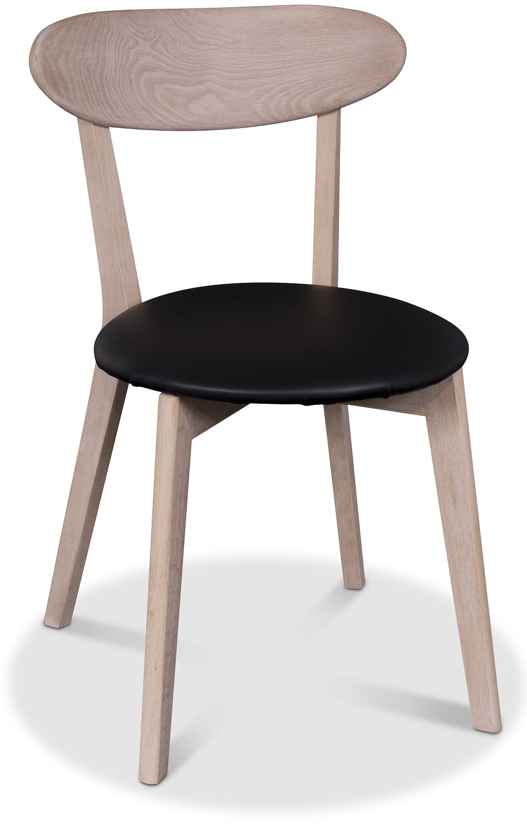 Tundra matstol - Whitewash / Svart PU Tundra matstol - Whitewash / Svart PU