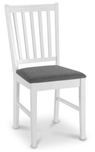 Sandhamn eetkamerstoel wit met grijze zitting + Meubelpoten