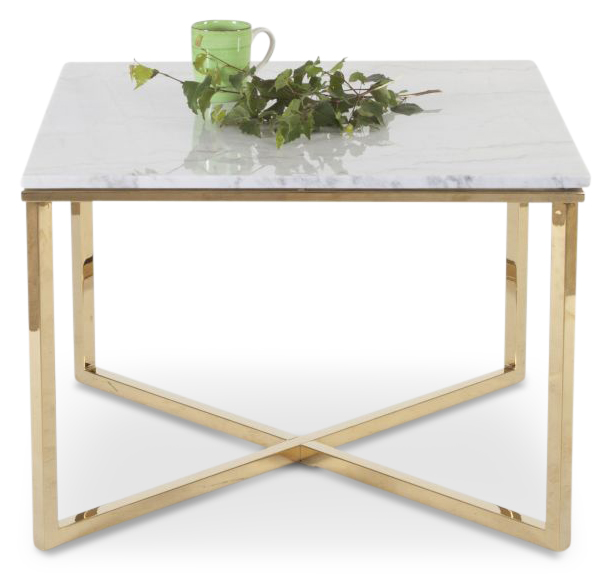Maryland salontafel 70 x 70 cm - Messing/Marmer
