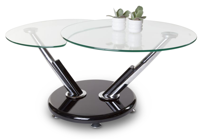 Sintra soffbord 110 x 60 cm - Glas / Krom / Svart