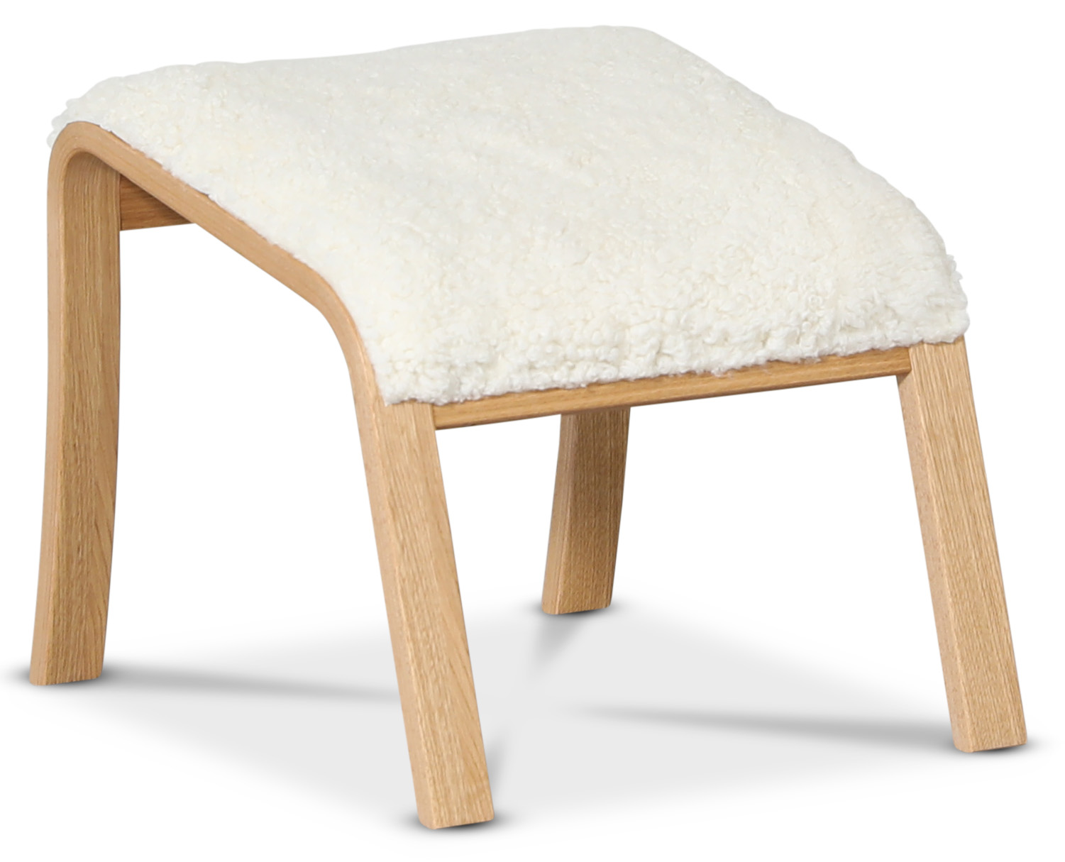 Lammet fotpall i f�rskinn scandinavian moonlight - Oljad ek