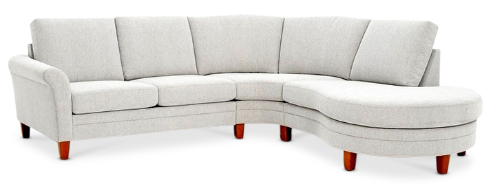 Ros� hoekbank rond boxspring rechts - Elke kleur