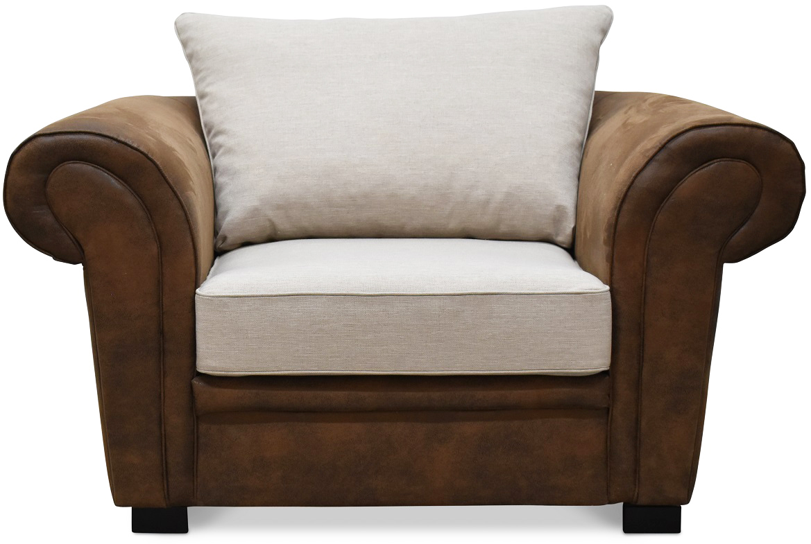 Delux Fauteuil - Bruin/Beige/Vintage