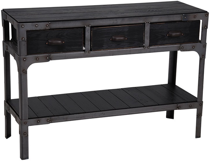 Factory Sideboard vintage - Svart / Metall