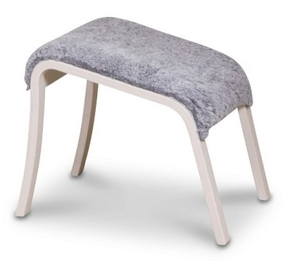 Frank fotpall i frskinn scandinavian grey - Vitpigmenterad bok - Utgende modell