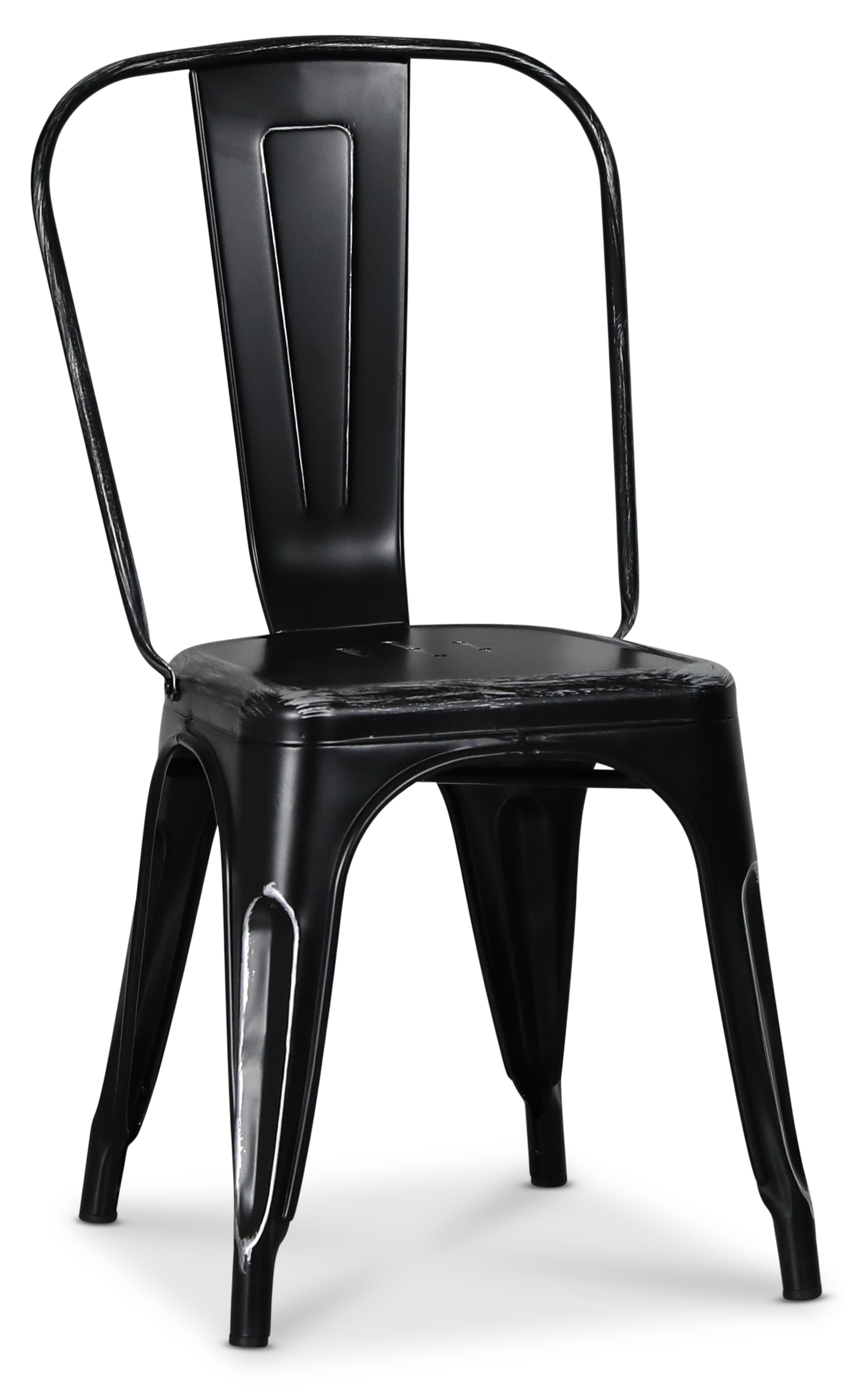 Blikken stoel Industrie Ingo in tin - Geborsteld Zwart/Zilver Blikken stoel Industrie Ingo in tin - Geborsteld Zwart/Zilver