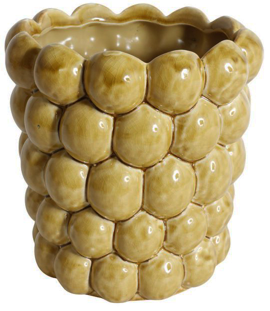 Kruka Big Bouble H16 cm - Gul (Glansig) Kruka Big Bouble H16 cm - Gul (Glansig)