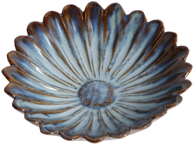 Blomster prydnadsfat - Keramik (Blå) Blomster prydnadsfat - Keramik (Blå)