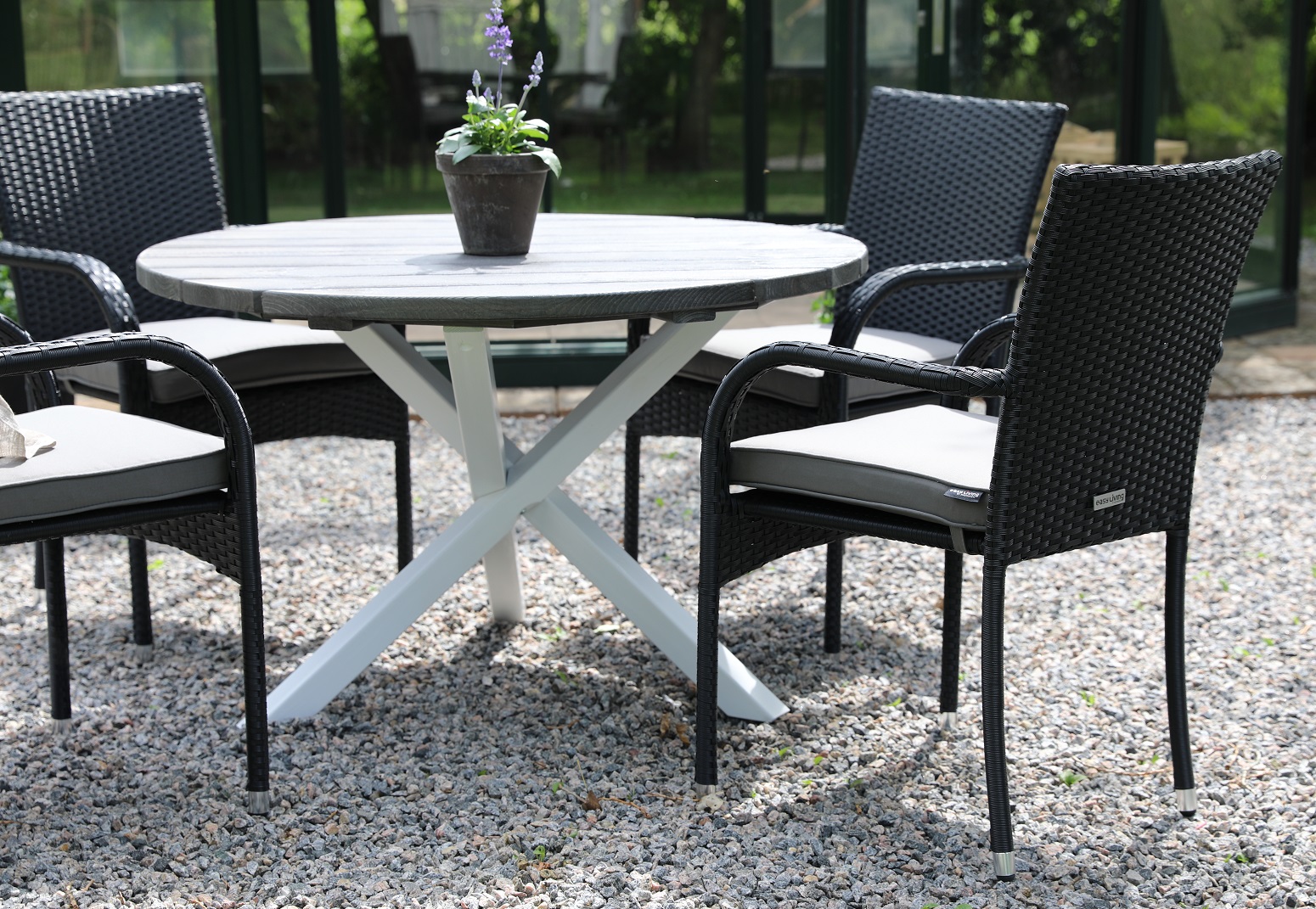 Scottsdale eettafel �112 cm - Shabby Chic Grijs/Wit