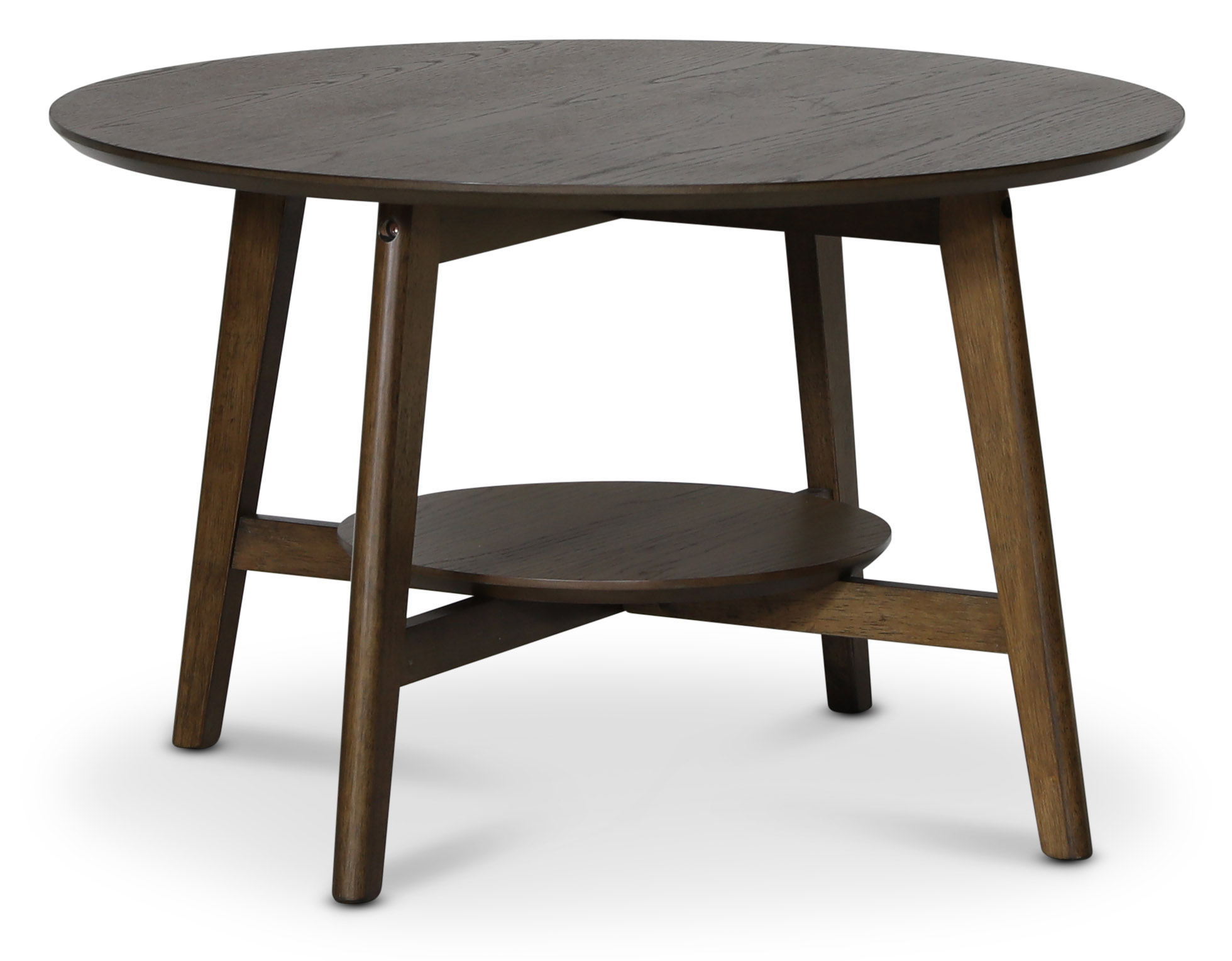 Bridge runt soffbord med hylla �80 cm - Valn�t