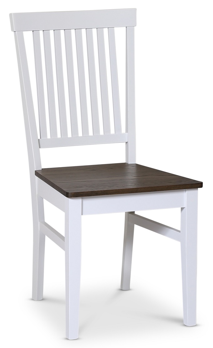 Skagen stoel met baleinen - Wit / Bruin geolied eikenhout