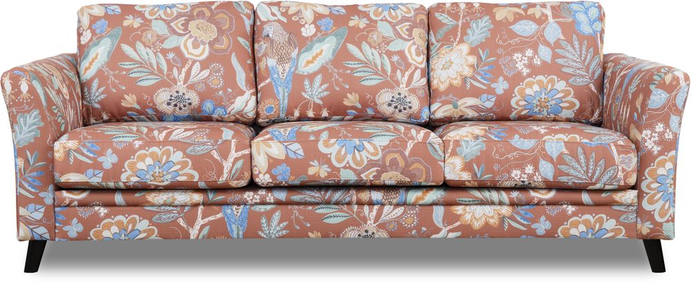 Eker� 3-sits soffa i blommigt tyg - Eden Parrot Terracotta