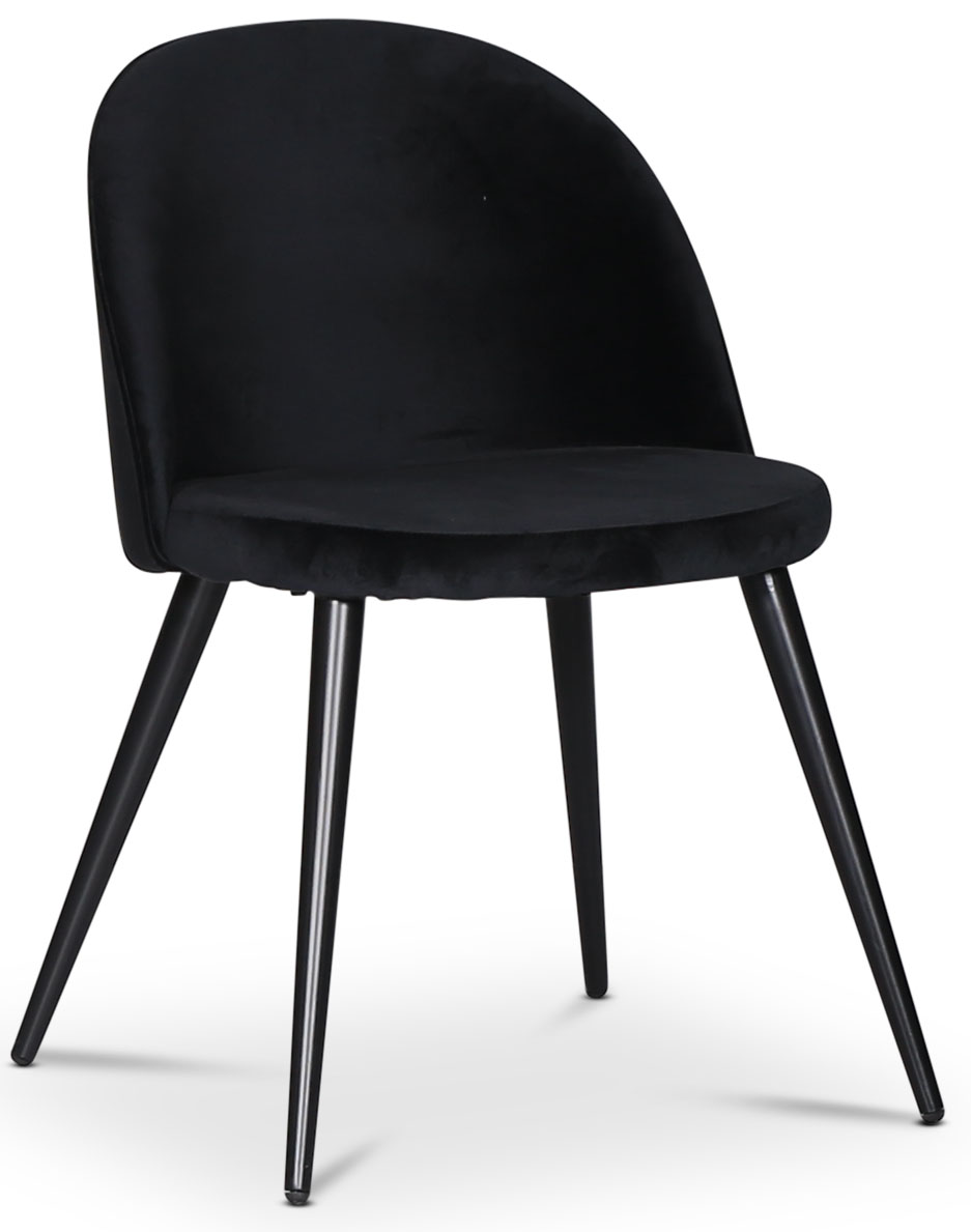 Stoel Alice - Zwart fluweel / Zwarte poten